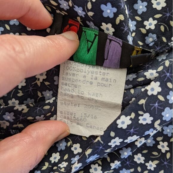 VINTAGE CALICO flowers maxi cut out skirt size S @K - Picture 7 of 9